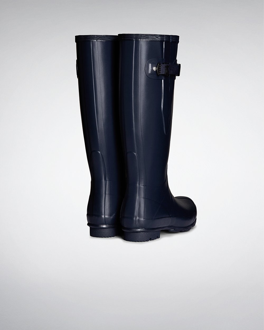 Hunter Norris Field Side Adjustable Tall Rain Boots - On Sale Womens Navy - TMREUP768